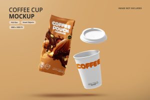 Pouch & Cup Coffee Mockup