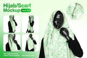 Premium Hijab and Scarf Mockups Easy to Edit