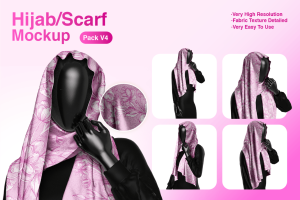 Premium Scarf & Hijab Mockup Templates