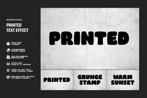 Printed Text Effect