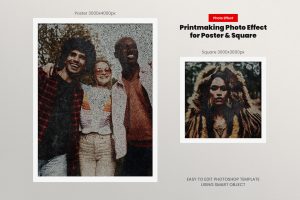Printmaking Photo Effect