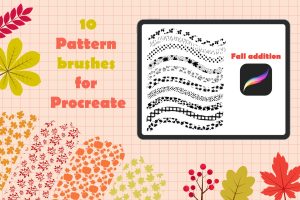 Procreate pattern brushes. Fall addition