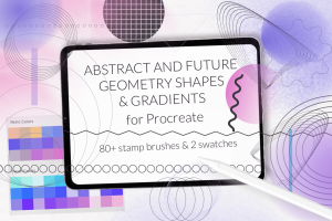 Procreate retro abstract geometry shapes