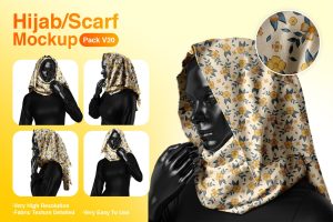 Professional Hijab and Scarf Mockup Bundle