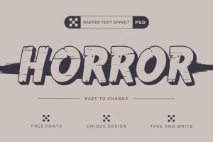 PSD Horror – Editable Text Effect,  Font Style