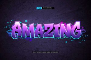 Psd Text Effect – Purple Graffiti