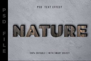 Psd Text Effect – Wood Texture