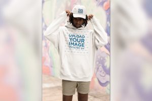 Pullover Hoodie and Dad Hat Mockup