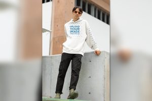 Pullover Hoodie Mockup Featuring a Man