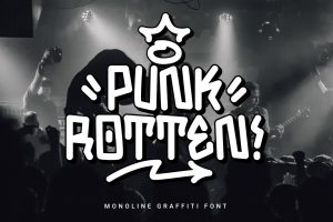 Punk Rotten – Monoline Graffiti Font