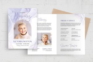 Purple & White Funeral Template