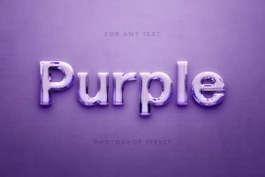 Purple Glass 3D Text Effect