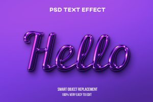 Purple glossy text effect