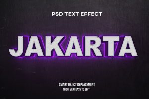 Purple glow on wall text effect