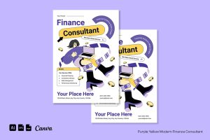 Purple Yellow Modern Finance Consultant | 005
