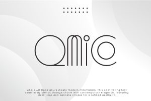 Qmico –  Modern Minimal Art Deco Font