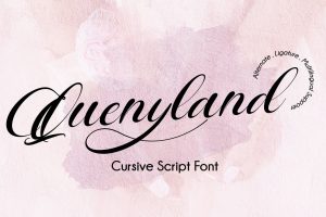 Quenyland – Cursive Script Font