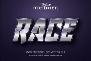 Race – Editable Text Effect, Metal Font Style
