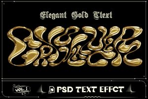 Radiant Golden Text Effect PSD Photoshop Vol 1