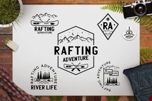 Rafting Adventure Logos, Camping Badges, TShirt