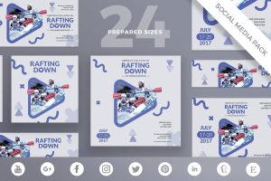 Rafting Adventure Social Media Pack Template