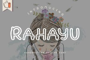 Rahayu | Handwritten Outline Font