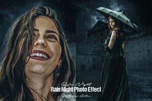 Rain Night Photo Effect