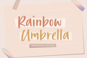 Rainbow Umbrella Handwritten Script Font TT