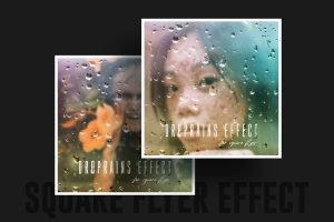 Raindrops effect for square flyer