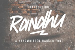 Randhu – Handwritten Marker Font