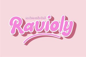 Ravioly | Free font | Bubble font | 3D font