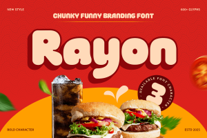 Rayon – Chunky Funny Food Branding Font