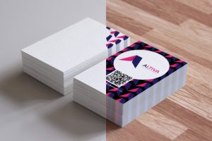 Realistic Business Card Mockups for EU Size