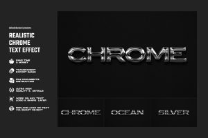 Realistic Chrome Text Effect
