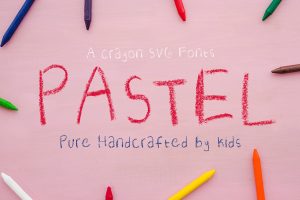 Realistic Crayon SVG Fonts Pastel