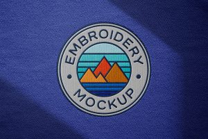 Realistic Embroidered Patch Mockup
