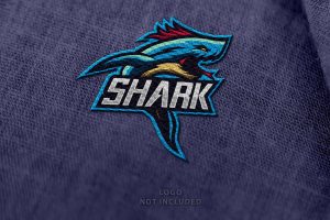 Realistic embroidery esport logo mockup