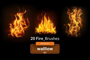 Realistic fire and flames : 20 photoshop brushes