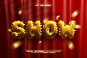 Realistic Gold Balloon Foil Text Effect