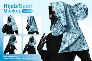 Realistic Hijab and Scarf Mockup Pack
