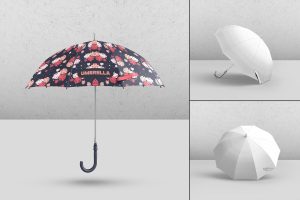Realistic Opened Umbrella Psd Mockup Set