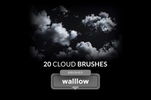 Realistic Photoshop cloud brush set for photo edit