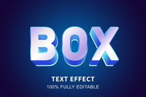 Realistic text box glossy text effect
