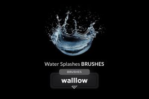 Realistic water splashes photoshop brushes