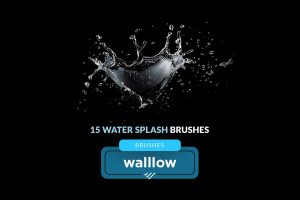 Realistic water splashes photoshop brushes