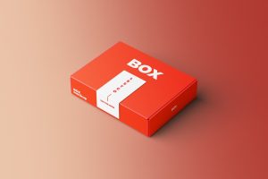 Rectangle box mockup with tape