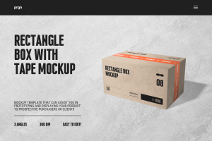 Rectangle Box With Tape Mockup