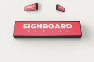 Rectangle Building Signboard Mockup