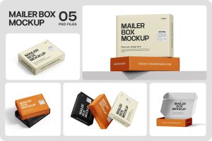 Rectangle Mailing Box Mockup