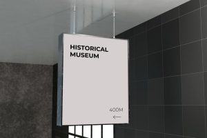 Rectangle Street Sign Board Mockup